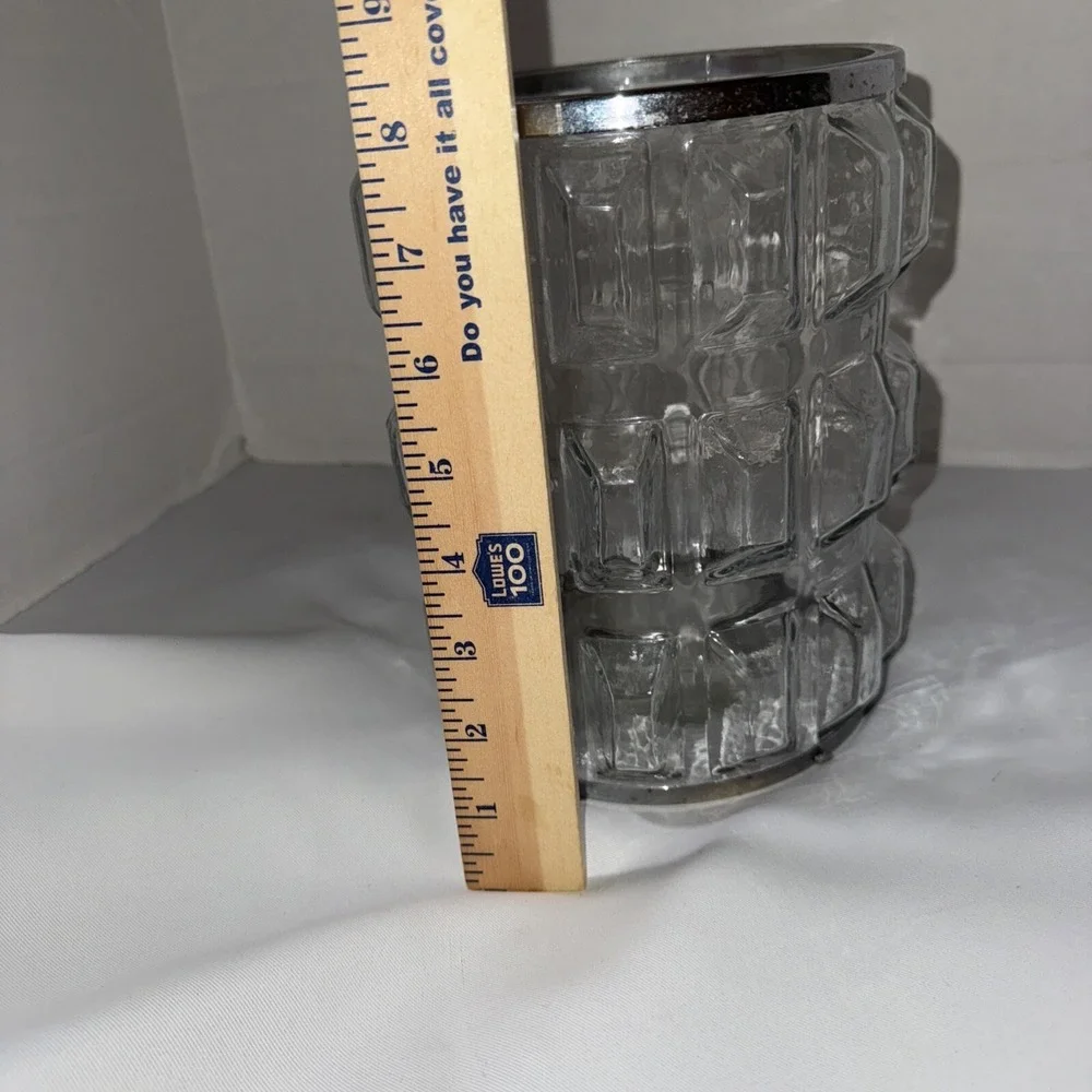 Bath &‎ Body Works GLASS Metal Large 3-Wick Candle Holder Sleeve Luminary